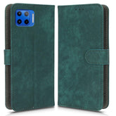 Case Compatible with Motorola Moto G 5G Plus, RFID Block Magnetic Flip Leather Shockproof Protective Cover with Card Slots, Kickstand